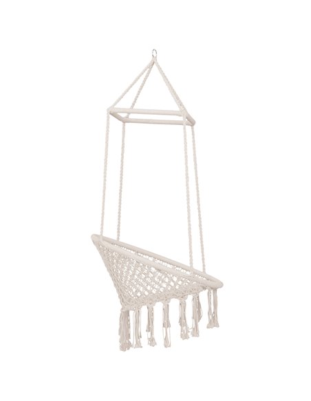 Outsunny Hammock Macrame Swing Chair Hanging Seat Rope Tassels Indoor Outdoor Garden Solid Knitted Woven Net Seat Deck Porch Yar - pic 11901 | FastDaddyshop