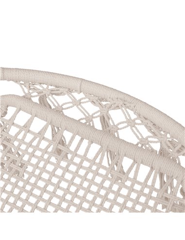 Outsunny Hammock Macrame Swing Chair Hanging Seat Rope Tassels Indoor Outdoor Garden Solid Knitted Woven Net Seat Deck Porch Yar