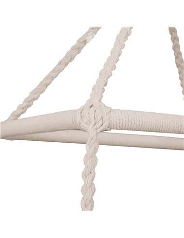 Outsunny Hammock Macrame Swing Chair Hanging Seat Rope Tassels Indoor Outdoor Garden Solid Knitted Woven Net Seat Deck Porch Yar