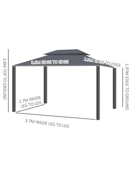 Outsunny 3 x 4m Aluminium Garden Gazebo, Marquee Canopy Shelter Pavilion Party Tent with Nets and Curtains for Garden and Deck,  - pic 119030 | FastDaddyshop