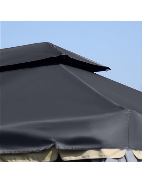 Outsunny 3 x 4m Aluminium Garden Gazebo, Marquee Canopy Shelter Pavilion Party Tent with Nets and Curtains for Garden and Deck,  - pic 119036 | FastDaddyshop