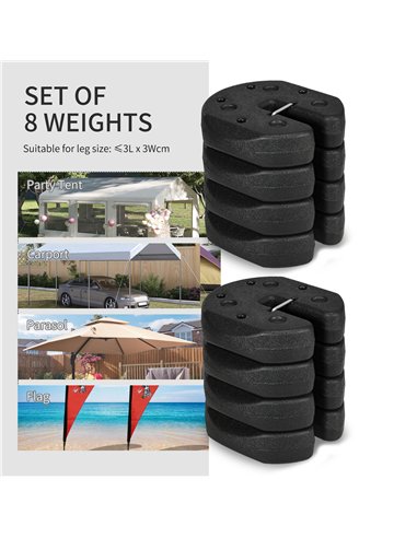 Outsunny Gazebo Weights Set of 16, 48KG Weights for Gazebo Legs with Reinforce Pins and Carry Belt, for Gazebos Shelters Marquee