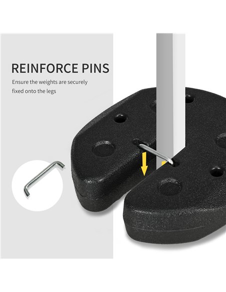 Outsunny Gazebo Weights Set of 16, 48KG Weights for Gazebo Legs with Reinforce Pins and Carry Belt, for Gazebos Shelters Marquee - pic 119041 | FastDaddyshop