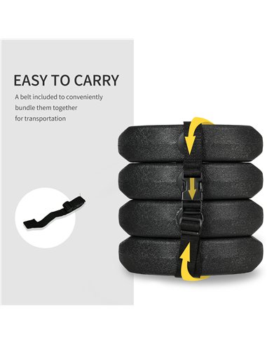 Outsunny Gazebo Weights Set of 16, 48KG Weights for Gazebo Legs with Reinforce Pins and Carry Belt, for Gazebos Shelters Marquee