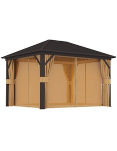 Outsunny 3.6 x 3(m) Aluminium Frame Hardtop Gazebo, with Accessories