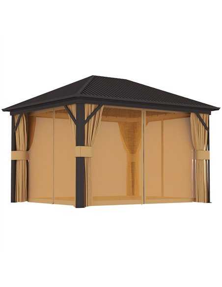 Outsunny 3.6 x 3(m) Aluminium Frame Hardtop Gazebo, with Accessories - pic 119055 | FastDaddyshop
