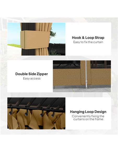 Outsunny 3.6 x 3(m) Aluminium Frame Hardtop Gazebo, with Accessories - pic 119060 | FastDaddyshop
