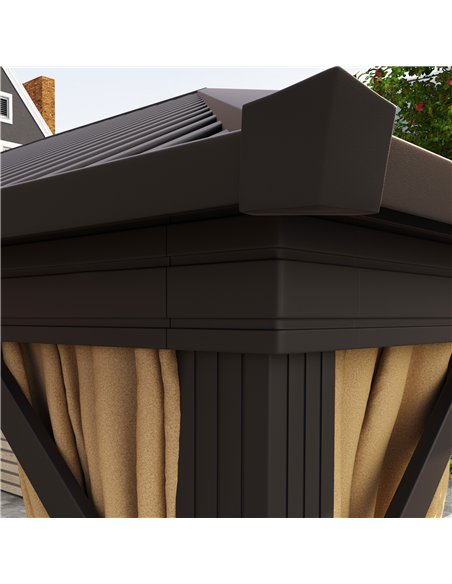 Outsunny 3.6 x 3(m) Aluminium Frame Hardtop Gazebo, with Accessories - pic 119063 | FastDaddyshop