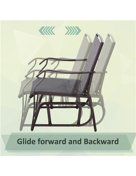 Outsunny Glider Rocking Chair & Table Set 2 Single Seaters Rocker Garden Swing Chair Patio Furniture Bistro Set Grey - pic 11908 | FastDaddyshop