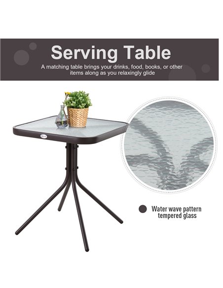 Outsunny Glider Rocking Chair & Table Set 2 Single Seaters Rocker Garden Swing Chair Patio Furniture Bistro Set Grey - pic 11909 | FastDaddyshop