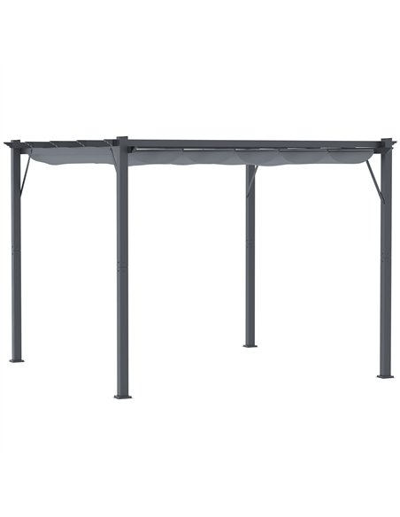 Outsunny 3 x 3 m Aluminum Gazebo, with Retractable Roof - Grey - pic 119091 | FastDaddyshop
