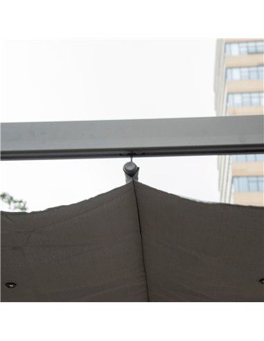 Outsunny 3 x 3 m Aluminum Gazebo, with Retractable Roof - Grey