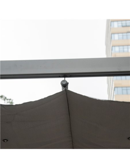 Outsunny 3 x 3 m Aluminum Gazebo, with Retractable Roof - Grey - pic 119098 | FastDaddyshop