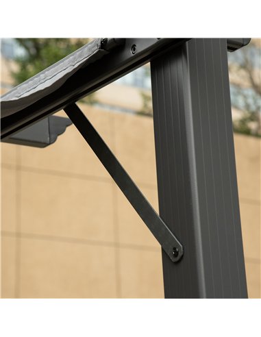 Outsunny 3 x 3 m Aluminum Gazebo, with Retractable Roof - Grey