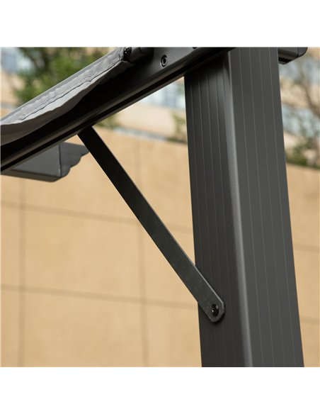 Outsunny 3 x 3 m Aluminum Gazebo, with Retractable Roof - Grey - pic 119099 | FastDaddyshop