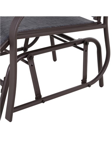 Outsunny Glider Rocking Chair & Table Set 2 Single Seaters Rocker Garden Swing Chair Patio Furniture Bistro Set Grey