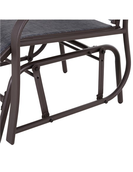 Outsunny Glider Rocking Chair & Table Set 2 Single Seaters Rocker Garden Swing Chair Patio Furniture Bistro Set Grey - pic 11911 | FastDaddyshop