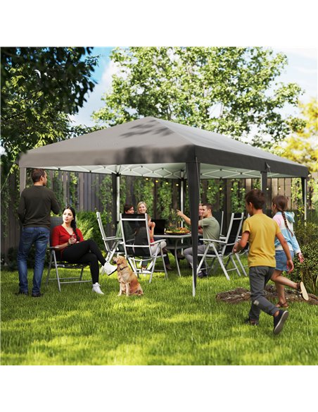 Outsunny 6 x 3 m Pop-Up Steel Frame Gazebo Grey - pic 119110 | FastDaddyshop
