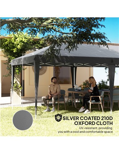 Outsunny 6 x 3 m Pop-Up Steel Frame Gazebo Grey
