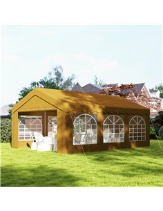 Outsunny 6m x 4m Garden Gazebo, Galvanised Marquee Party Tent with Removable Sides and Windows for Parties, Wedding and Events,  2