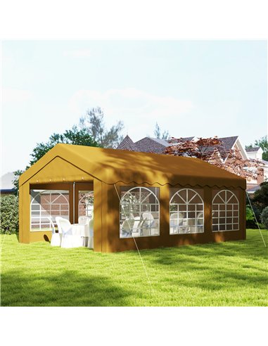Outsunny 6m x 4m Garden Gazebo, Galvanised Marquee Party Tent with Removable Sides and Windows for Parties, Wedding and Events, 