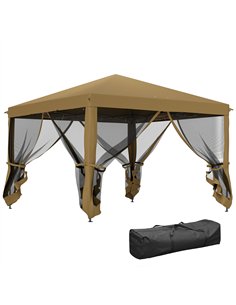 Outsunny 3 x 3 m Pop Up Gazebo, 420D Garden Tent Canopy with Removable Mesh Sidewall Netting, Carry Bag for Garden Patio Outdoor