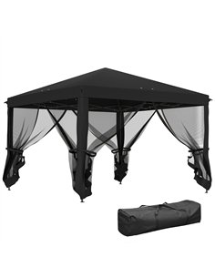 Outsunny 3 x 3 m Pop Up Gazebo, 420D Garden Tent Canopy with Removable Mesh Sidewall Netting, Carry Bag for Garden Patio Outdoor