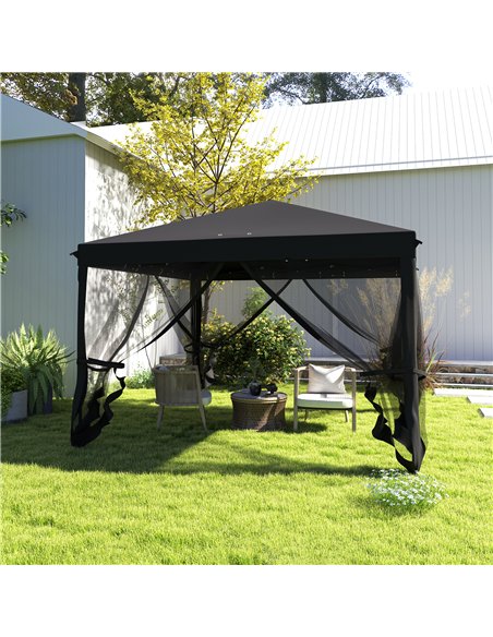 Outsunny 3 x 3 m Pop Up Gazebo, 420D Garden Tent Canopy with Removable Mesh Sidewall Netting, Carry Bag for Garden Patio Outdoor - pic 119214 | FastDaddyshop
