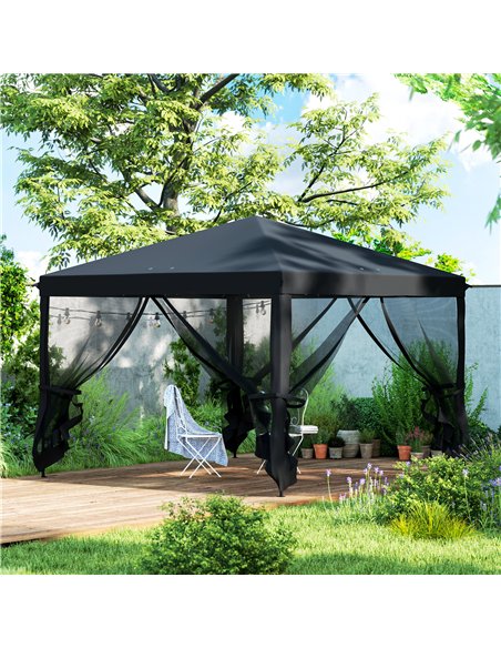 Outsunny 3 x 3 m Pop Up Gazebo, 420D Garden Tent Canopy with Removable Mesh Sidewall Netting, Carry Bag for Garden Patio Outdoor - pic 119216 | FastDaddyshop
