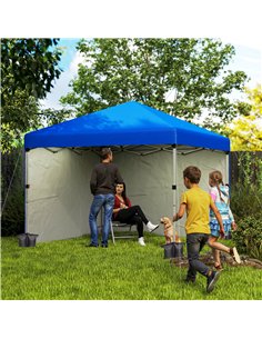 Outsunny 3 x 3 (M) Pop Up Gazebo, UPF 30+ with 2 Sidewalls, Leg Weight Bags and Wheeled Bag, Height Adjustable Party Tent Event  2