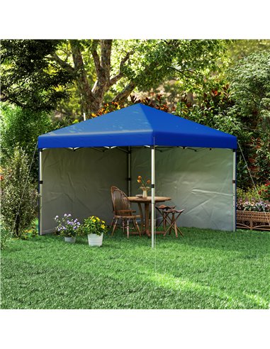 Outsunny 3 x 3 (M) Pop Up Gazebo, UPF 30+ with 2 Sidewalls, Leg Weight Bags and Wheeled Bag, Height Adjustable Party Tent Event 