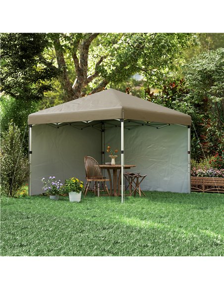 Outsunny 3 x 3 (M) Pop Up Gazebo, UPF 30+ with 2 Sidewalls, Leg Weight Bags and Wheeled Bag, Height Adjustable Party Tent Event  - pic 119252 | FastDaddyshop