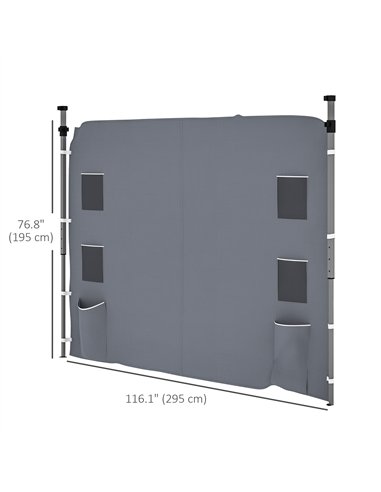 Outsunny 195 x 295cm Replacement Gazebo Sidewall - Grey