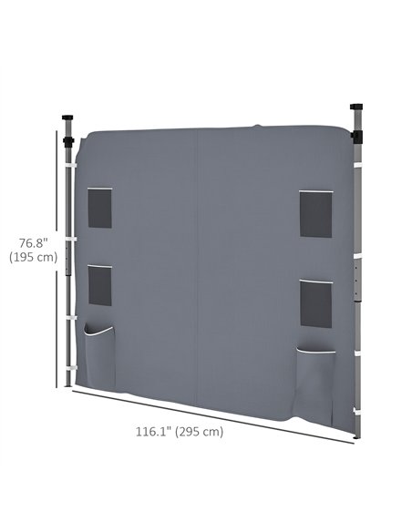 Outsunny 195 x 295cm Replacement Gazebo Sidewall - Grey - pic 119282 | FastDaddyshop