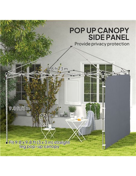 Outsunny 195 x 295cm Replacement Gazebo Sidewall - Grey - pic 119283 | FastDaddyshop