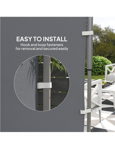 Outsunny 195 x 295cm Replacement Gazebo Sidewall - Grey