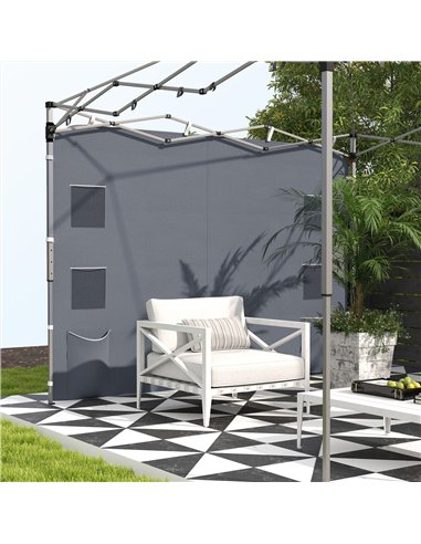 Outsunny 195 x 295cm Replacement Gazebo Sidewall - Grey