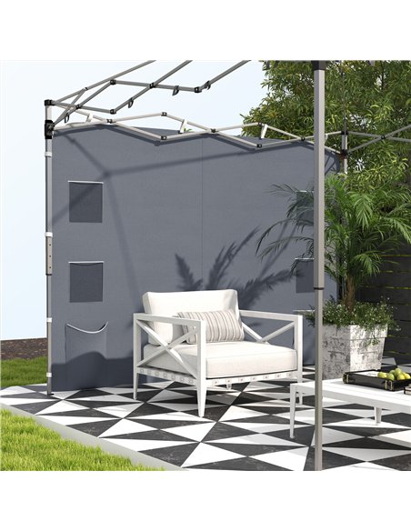 Outsunny 195 x 295cm Replacement Gazebo Sidewall - Grey - pic 119286 | FastDaddyshop