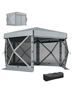 Outsunny 3 x 3(m) Hexagon Pop Up Gazebo with 5 Sides and Carry Bag, Waterproof, UV Resistant Party Tent Instant Event Shelter wi