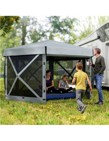 Outsunny 3 x 3(m) Hexagon Pop Up Gazebo with 5 Sides and Carry Bag, Waterproof, UV Resistant Party Tent Instant Event Shelter wi