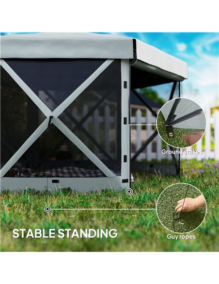 Outsunny 3 x 3(m) Hexagon Pop Up Gazebo with 5 Sides and Carry Bag, Waterproof, UV Resistant Party Tent Instant Event Shelter wi - pic 119295 | FastDaddyshop