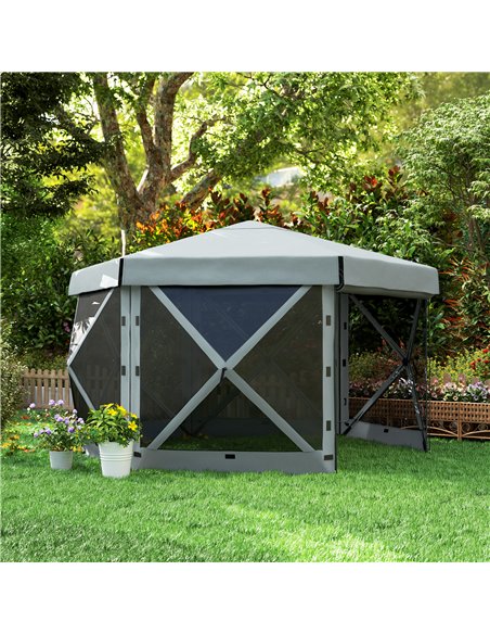 Outsunny 3 x 3(m) Hexagon Pop Up Gazebo with 5 Sides and Carry Bag, Waterproof, UV Resistant Party Tent Instant Event Shelter wi - pic 119296 | FastDaddyshop
