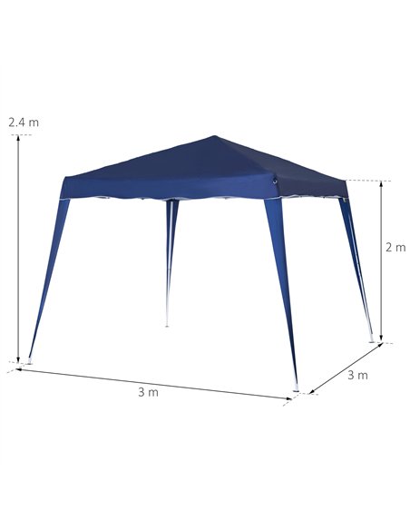 Outsunny 3 M x 3 M Base/ 2.5 M x 2.5 M Top Pop Up Gazebo with Carry Bag, Height Adjustable Slant Leg Party Tent Instant Event Sh - pic 119300 | FastDaddyshop