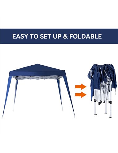 Outsunny 3 M x 3 M Base/ 2.5 M x 2.5 M Top Pop Up Gazebo with Carry Bag, Height Adjustable Slant Leg Party Tent Instant Event Sh