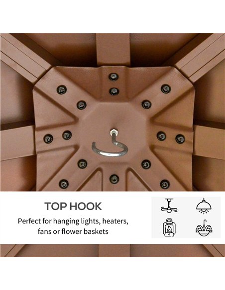 Outsunny 3x(3)M Outdoor Hardtop Gazebo Canopy with 2-Tier Roof and Solid Wood Frame, Outdoor Patio Shelter for Patio, Garden, Br - pic 119313 | FastDaddyshop