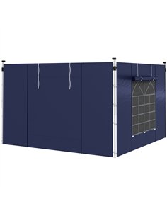 Outsunny Set of Two 195 x 295cm Replacement Gazebo Side Walls - Blue