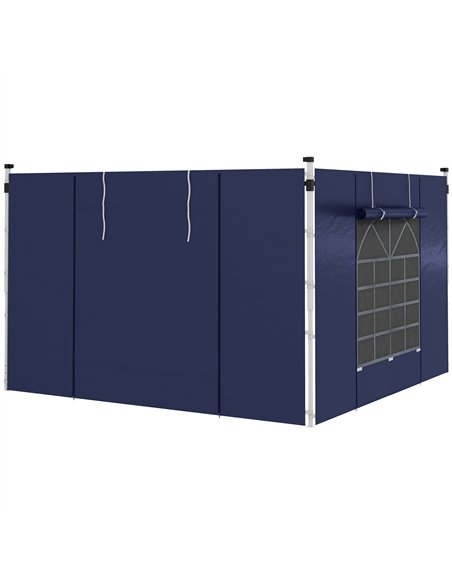 Outsunny Set of Two 195 x 295cm Replacement Gazebo Side Walls - Blue - pic 119334 | FastDaddyshop