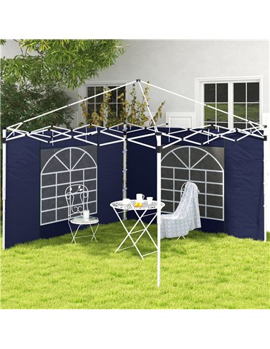 Outsunny Set of Two 195 x 295cm Replacement Gazebo Side Walls - Blue