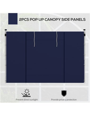 Outsunny Set of Two 195 x 295cm Replacement Gazebo Side Walls - Blue