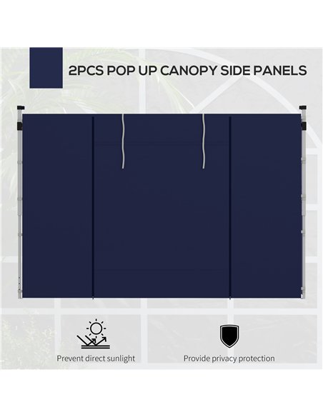 Outsunny Set of Two 195 x 295cm Replacement Gazebo Side Walls - Blue - pic 119337 | FastDaddyshop